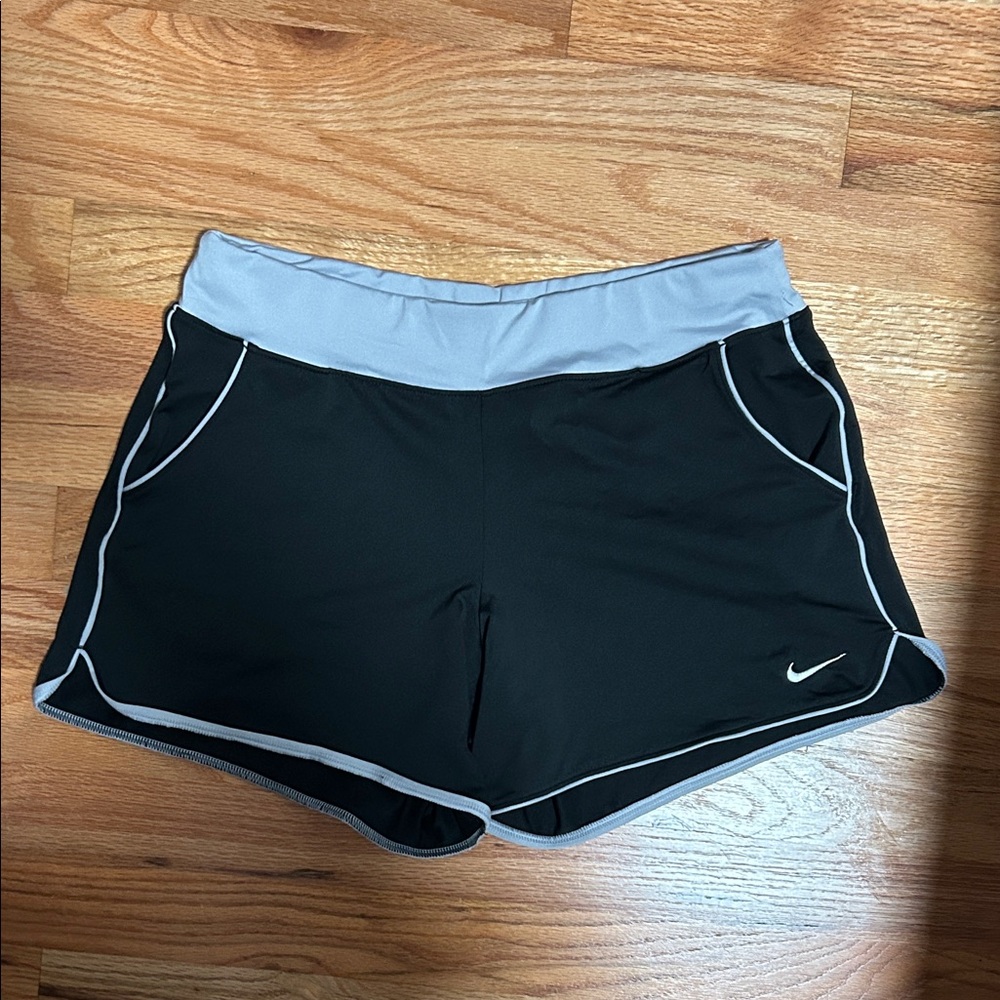 Nike Women's Black Shorts with Gray Trim
